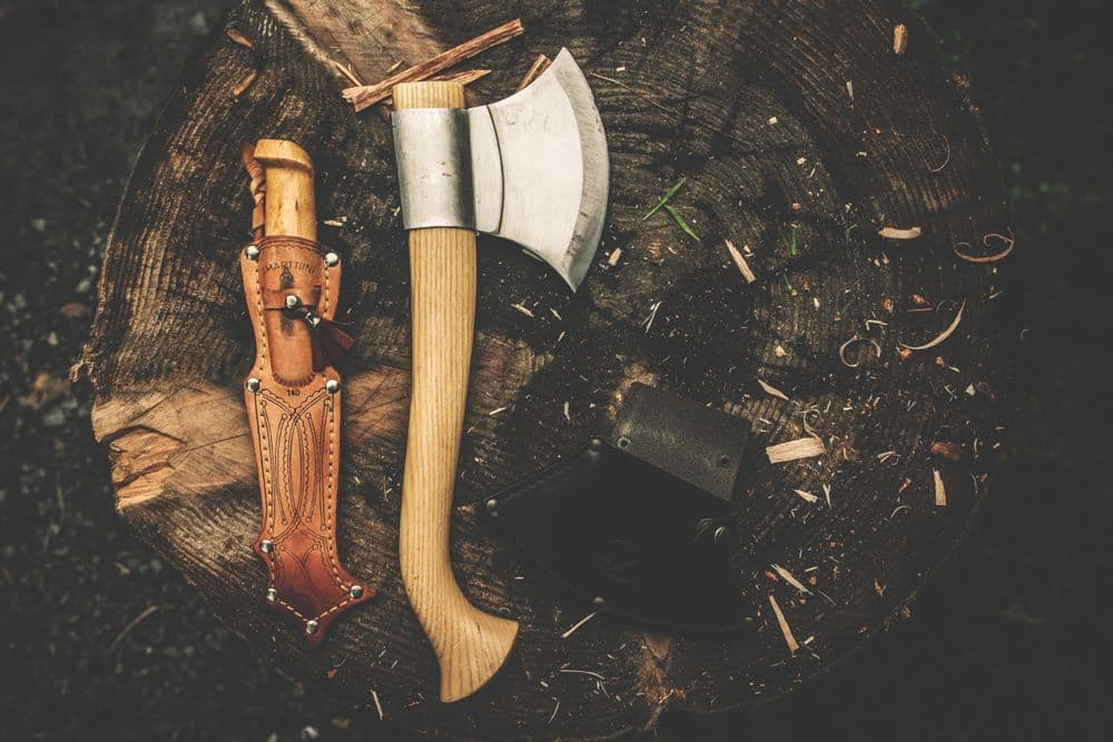 Camp axe with ash wood handle product photo