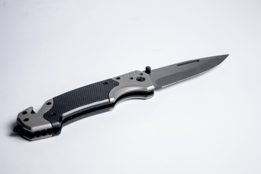 Damascus folding pocket knife product photo